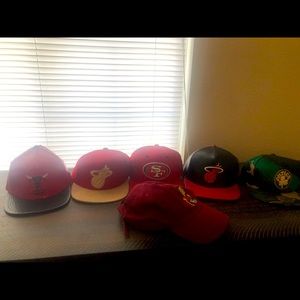 Six snapback caps for sale